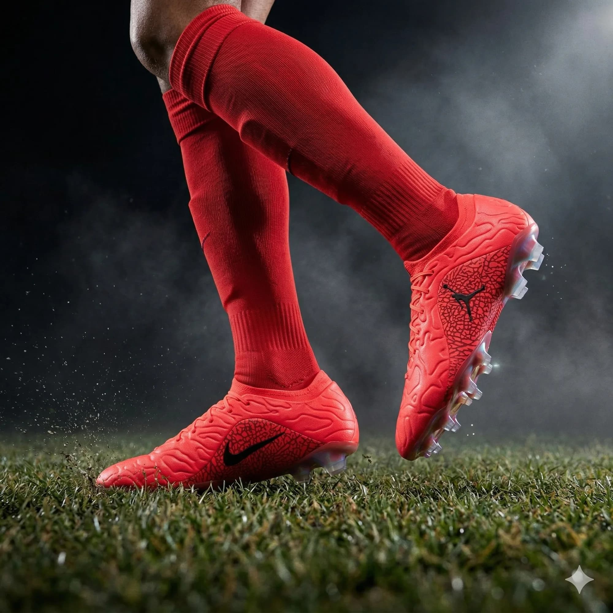 Jordan Tiempo Maestro Elite SE Infrared 23 cleat, hero render